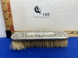Vtg Brass Victorian Floral Design Hair Brush