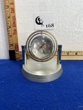 Mini Chrome Plated Metal Gyro Globe Clock