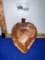 Vtg Wooden Leaf Shaped Trinket Dish