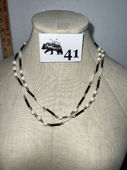 Black & White Beaded Necklace