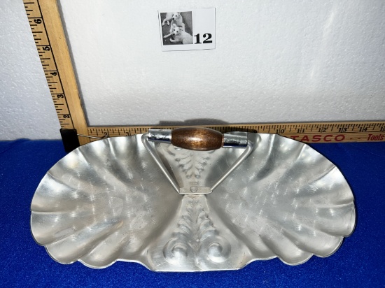 Vtg Handcrafted Hammered Aluminum Candy Tray