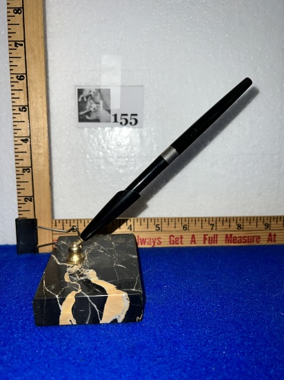 Vtg Marble Desk Pen Holder