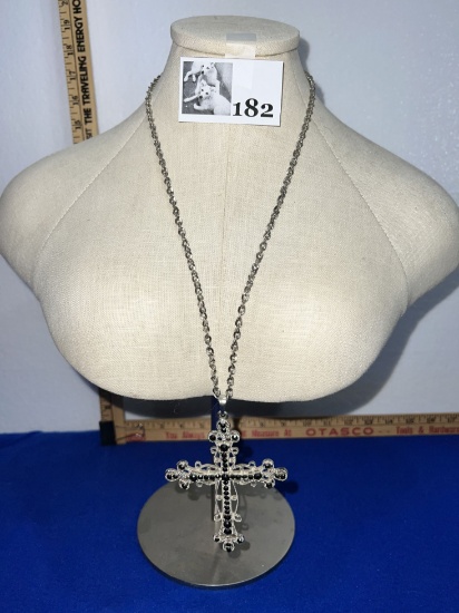 Long Cross Pendant Necklace