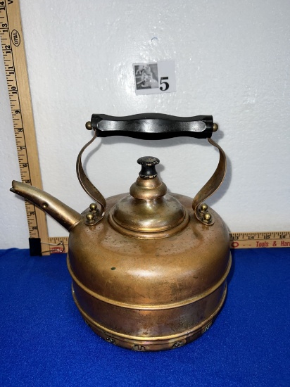 Vtg Simplex Solid Copper Tea Kettle