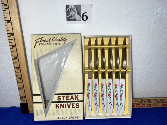 Vtg Stainless Steel Steak Knives - set of 6 - new