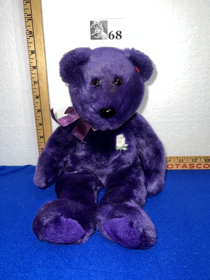 Vtg Princess Diana Purple Beanie Baby Bear 13"