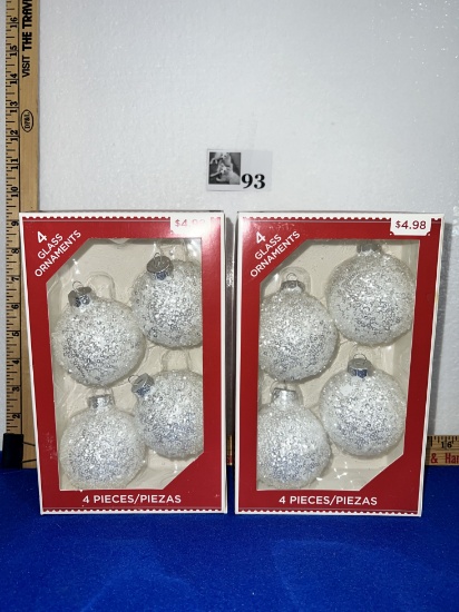 Christmas Glass Ornaments lot - new