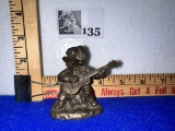 Brass Hobo Guitar Player Figurine 2.5
