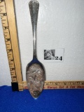 Vtg Silver Plated Christmas Serving Spoon