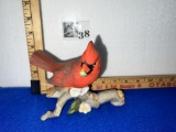 Vtg Fine Porcelain Bisque Cardinal Bird Figurine