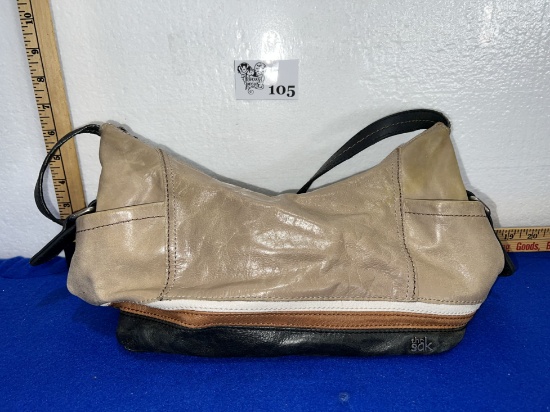 The Sak Kendra Tan, White & Black Leather Hobo Purse