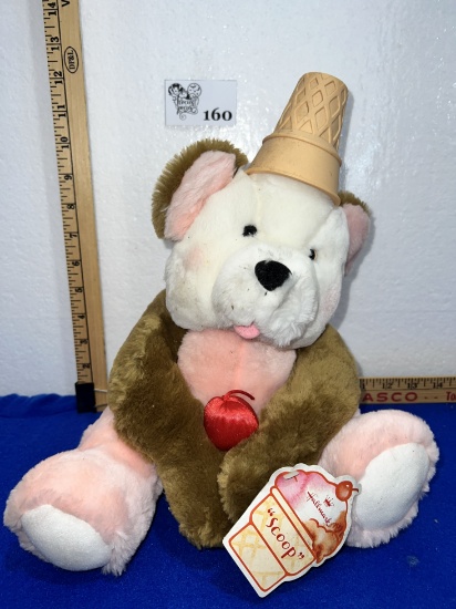 Vintage 1993 Hallmark Bear SCOOP Ice-Cream Cone Plush - new