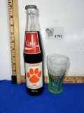 Vtg 81 CLEMSON TIGERS NATIONAL CHAMPIONS COCA COLA BOTTLE & Glass