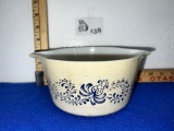 Vtg Pyrex #473- 1Qt. Homestead Speckled Tan & Blue Casserole Dish No Lid