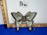 Vtg Brass Butterfly Wall Hanger