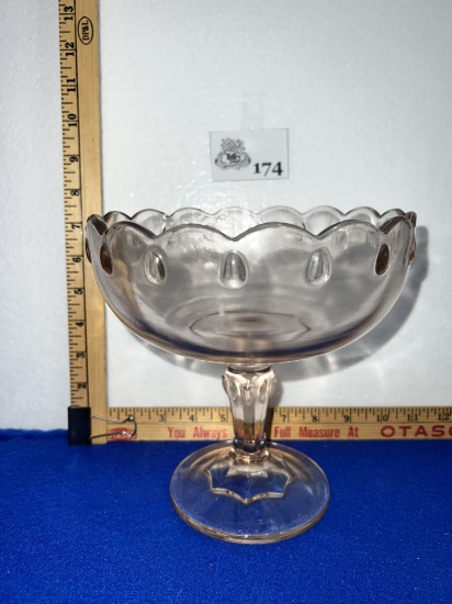 VTG Light pink Depression glass candy dish