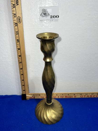 VTG Brass Swirl Candle Holder, 11 3/4"