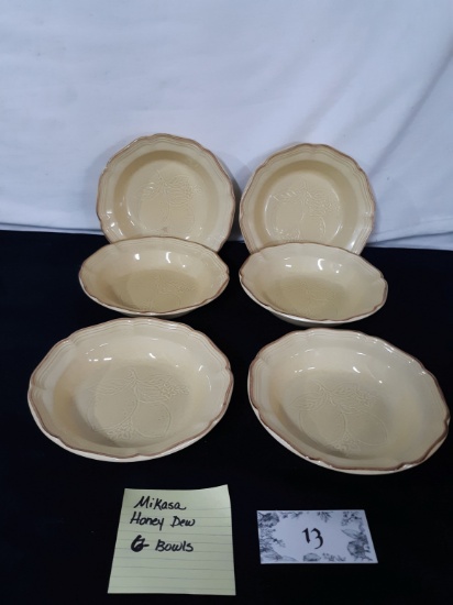 Vintage Mikasa Honey Dew, 6 bowls