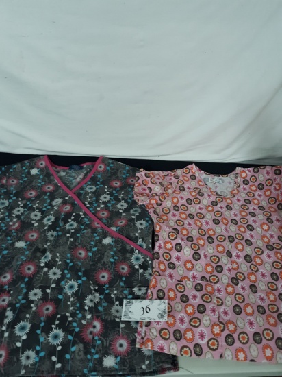 Scrub Tops, no sizes appear to be small/med