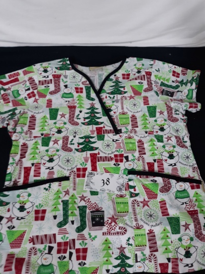 Scrub Top, no size appears, appears to be med/large