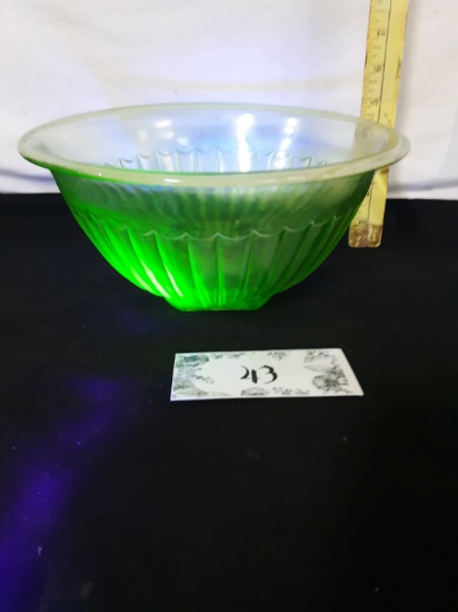 Vintage Green Uranium Glass Bowl