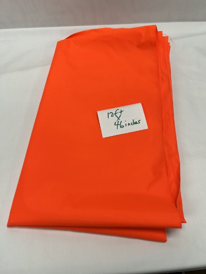 Approx 12 Foot X 46 Inches Fluorescent Orange Rip Stop Fabric/Material