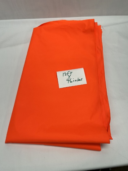 Approx 12 Foot X 46 Inches Fluorescent Orange Rip Stop Fabric/Material
