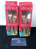 Pioneer Woman Plastic Cutlery, 18ct, 2 boxes, new