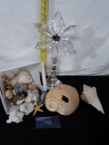 Misc Lot, Sea Shells, Snowflake on Stand
