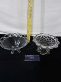Vintage Small Clear Glass Bowls, Qty: 2