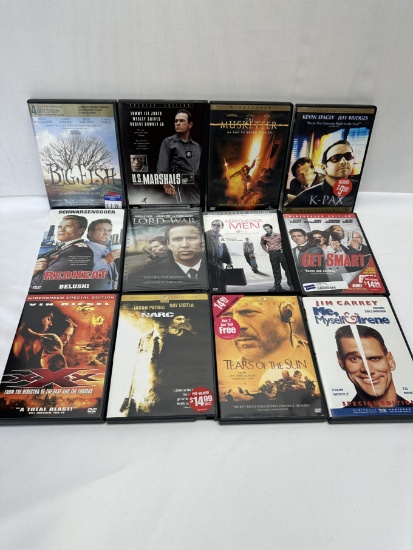 (12) DVDs/Big Fish, US Marshals, Red Heat, Get Smart, XXX, ETC