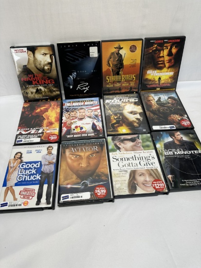 (12) DVDs/Ray, MI2, Taledega Nights, Troy, Good Luck Chuck, ETC