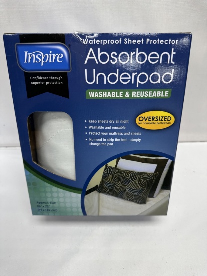 Inspire Waterproof Sheet Protector/Absorbent Underpad (36 inch X 72 inch)