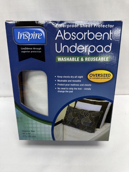 Inspire Waterproof Sheet Protector/Absorbent Underpad (36 inch X 72 inch)