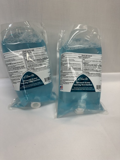 (2) Clario Advanced Alcohol Foaming Hand Santizers (2 Quarts)