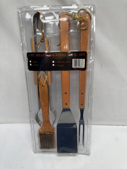 4 Piece Stainless BBQ Set