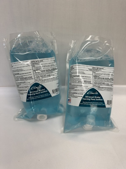 (2) Clario Advanced Alcohol Foaming Hand Santizers (2 Quarts)