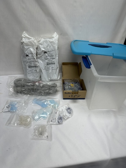 Small Tote Full of Stuff/Durable Tubing, Tub, ETC