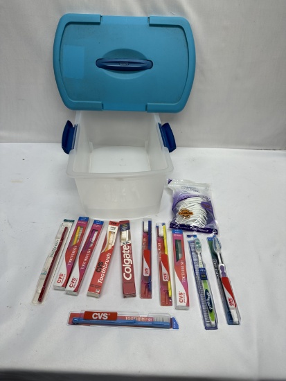 Small Tote of Toothbrushes, ETC