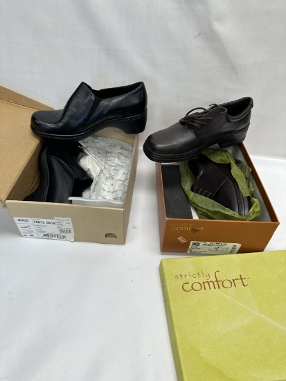 (2) Pair Ladies Shoes (Ecco, Strictly Comfort)(Size 8 1/2 and 8)