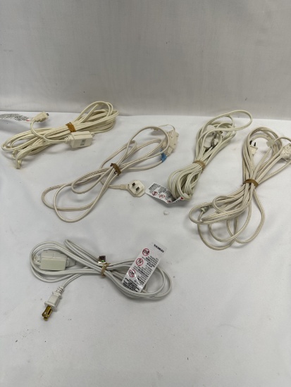 (5) White Extension Cords