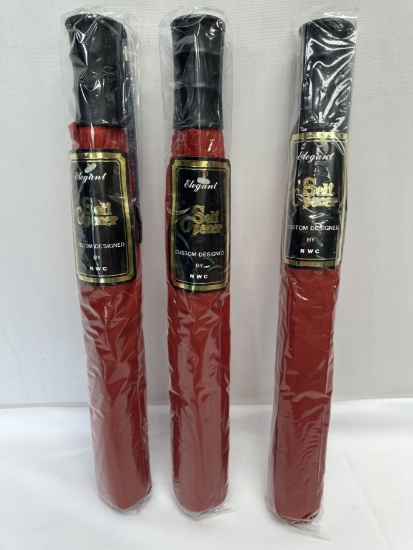 (3) Elegant Self Opener Umbrellas (Red)