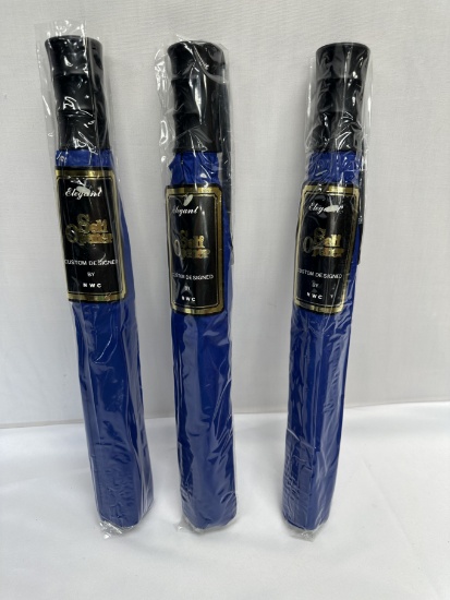 (3) Elegant Self Opener Umbrellas (Blue)