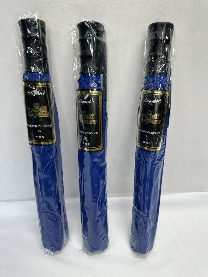 (3) Elegant Self Opener Umbrellas (Blue)
