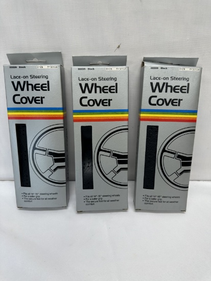 (3) Lace On Steering Wheel Covers (Black)