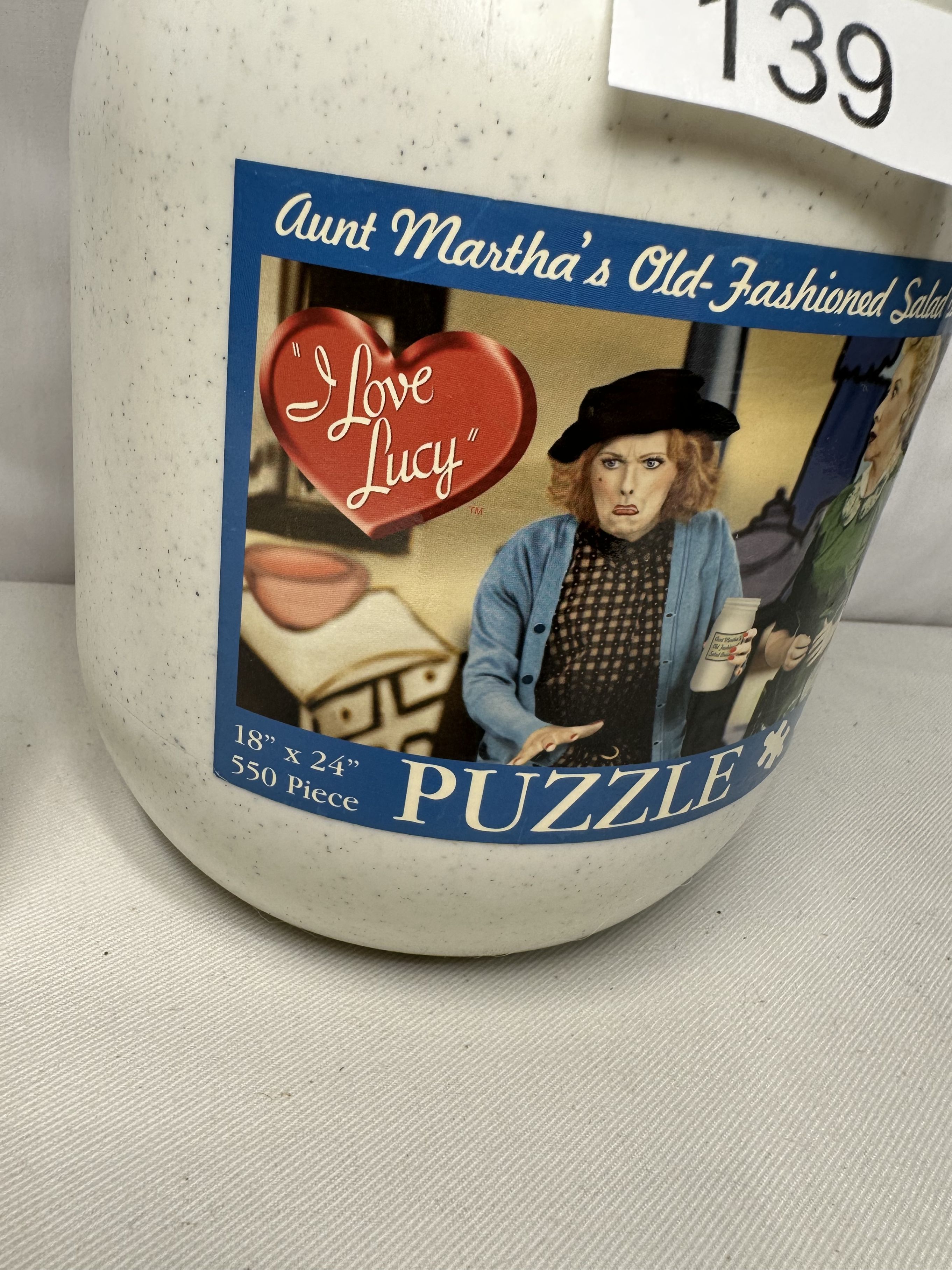 aunt martha's old fashioned salad dressing I LOVE LUCY Aunt Martha's Old-Fashioned Salad Dressing Jar 550pc Puzzle COMPLETE