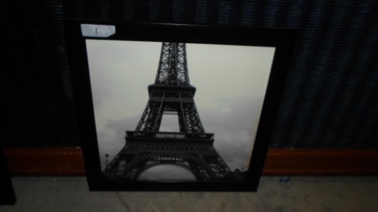 photo art, eiffel tower image in black frame
