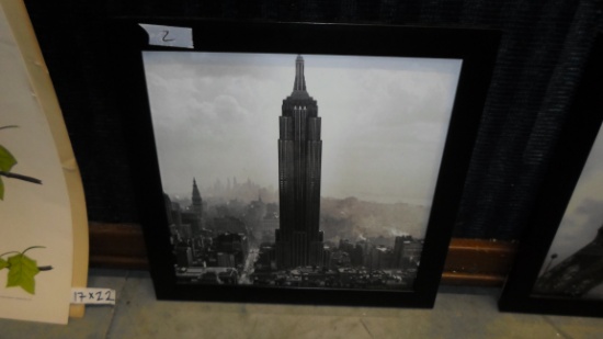 photo art, empire state building in black frame