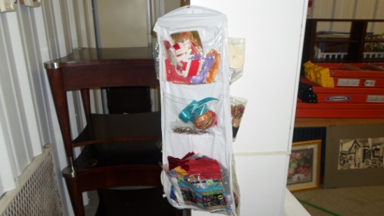 craft supplies, two sided craft storage bag full of various supplies