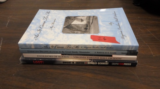 local authors, lot of 4 local author books telling stories from our region of the world